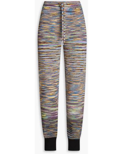 Missoni Space-dyed Wool-blend Track Trousers - Grey