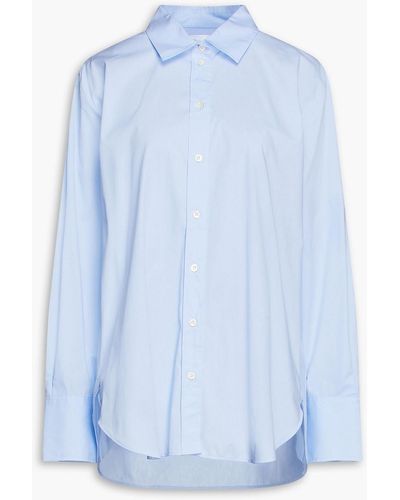 FRAME Oversized Organic Cotton-poplin Shirt - Blue