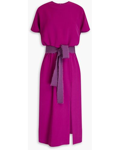 RED Valentino Bow-detailed Crepe Midi Dress - Purple