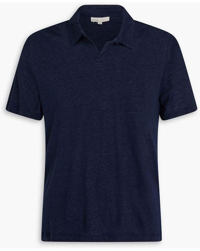 Onia Shaun Linen-jersey Polo Shirt - Blue