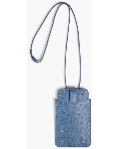Maison Margiela Textured-leather Phone Case - Blue