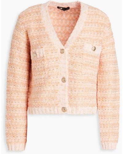 Maje Bouclé-knit Cotton-blend Cardigan - White