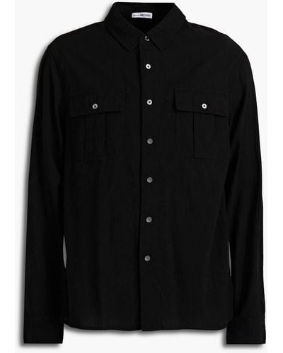 James Perse Crinkled Cotton-gauze Shirt - Black