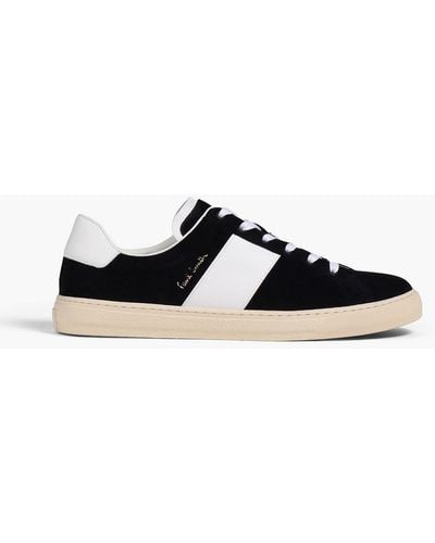 Paul Smith Hansen Leather-trimmed Suede Sneakers - Black