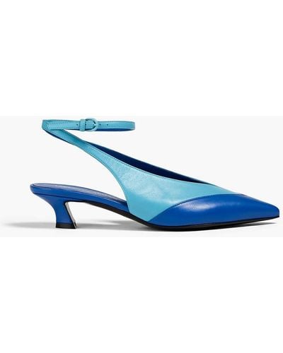 Emporio Armani Two-tone Leather Slingback Court Shoes - Blue