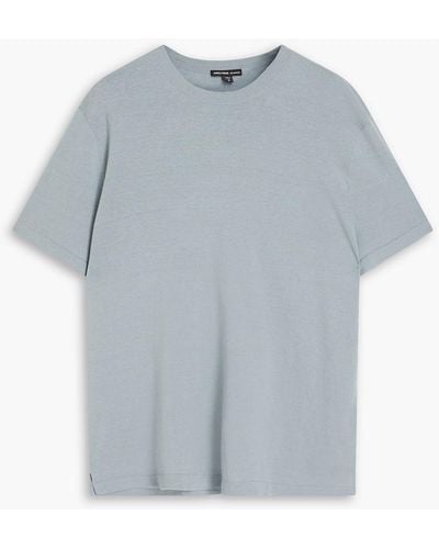 James Perse Linen-blend T-shirt - Blue