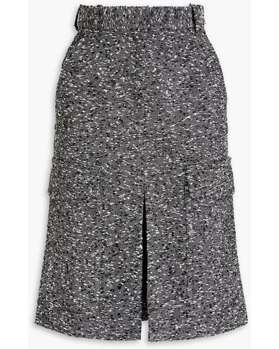 Victoria Beckham Bouclé-tweed Skirt - Grey