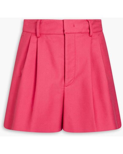 RED Valentino Pleated Cotton-blend Shorts - Pink
