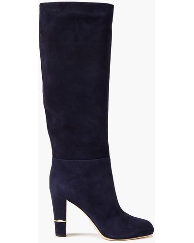 Sergio Rossi Suede Knee Boots - Blue