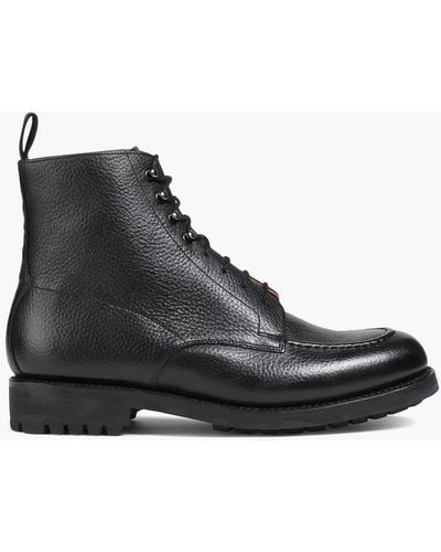 Grenson Pebbled-leather Boots - Black