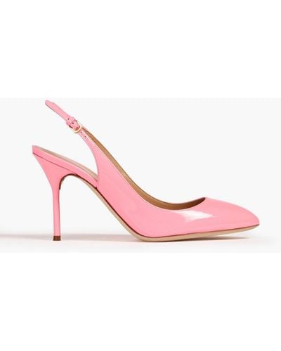 Sergio Rossi Chichi Patent-leather Slingback Court Shoes - Pink