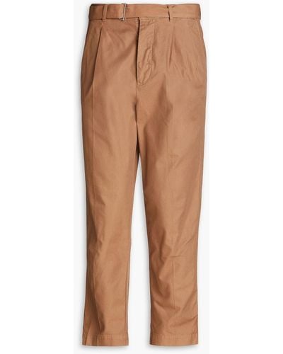 Officine Generale Luigi Tapered Cotton-twill Pants - Brown