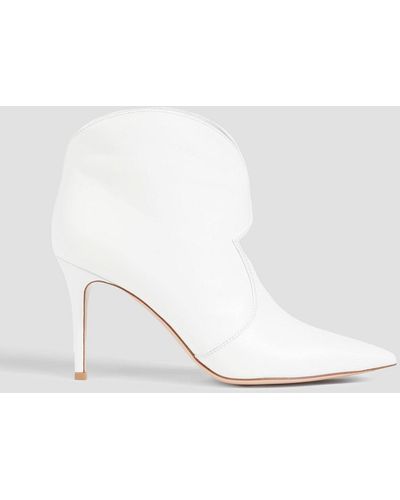 Gianvito Rossi Mable Leather Ankle Boots - White
