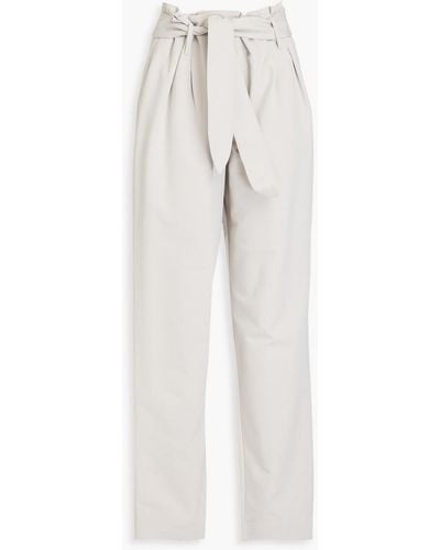 Emporio Armani Stretch Cotton-blend Twill Tapered Trousers - White