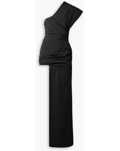 Christopher Esber Calero One-shoulder Draped Twill Mini Dress - Black