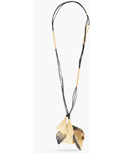 Gentry Portofino Gold-tone And Leather Necklace - Metallic