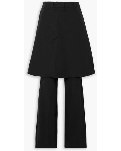 JW Anderson Skirt-effect Twill Straight-leg Pants - Black