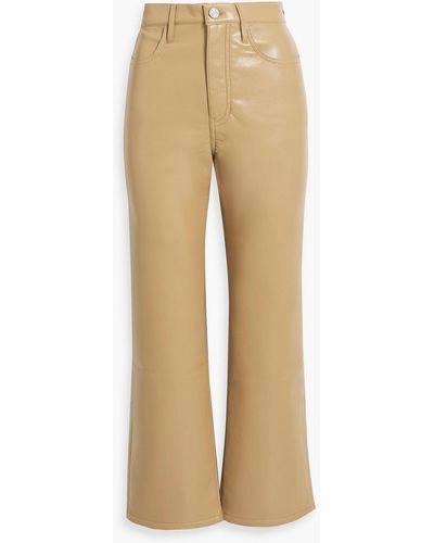 FRAME Le Jane Crop Stretch-leather Straight-leg Pants - Natural