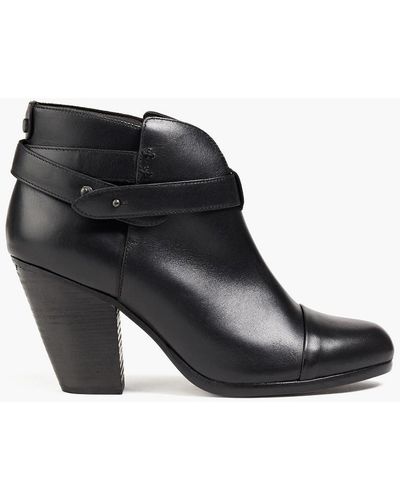 Rag & Bone Harrow Leather Ankle Boots - Black