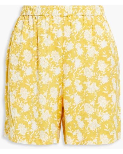 Rag & Bone Maye Floral-print Satin-jacquard Shorts - Yellow