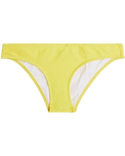 Heidi Klein Ribbed Mid-rise Bikini Briefs - Yellow