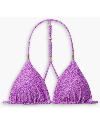 ViX Shaye Printed Triangle Bikini Top - Purple