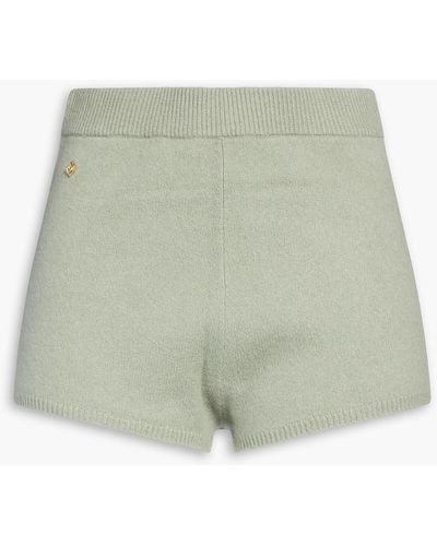 Sandro Logo-appliquéd Wool Shorts - Green
