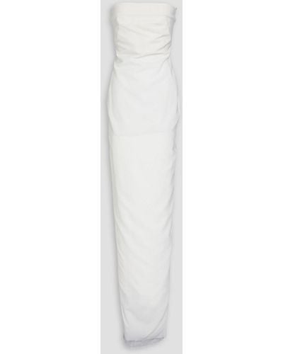 Rick Owens Strapless Stretch-wool Crepe Gown - White