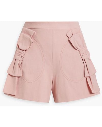 RED Valentino Bow-detailed Twill Shorts - Pink