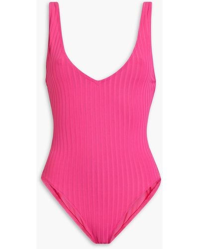 Solid & Striped Michelle Ribbed Swimsuit - Pink