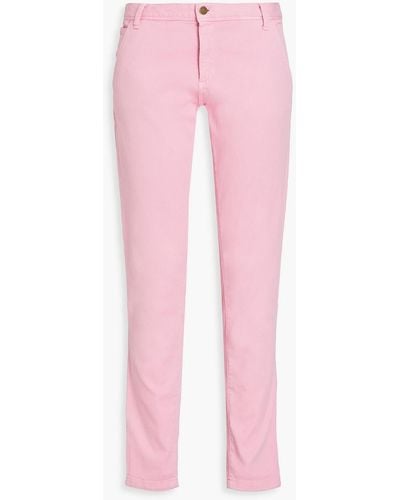 Ba&sh Cotton-blend Gabardine Slim-leg Trousers - Pink