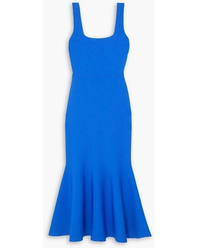 Roland Mouret Stretch-knit Midi Dress - Blue