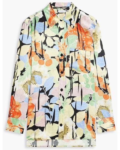 Equipment Bradner Floral-print Silk-satin Jacquard Shirt - Multicolour