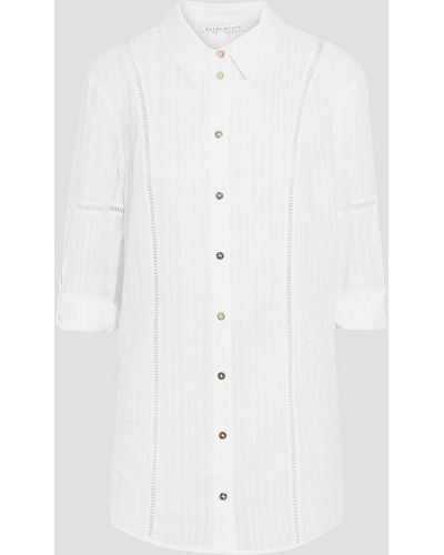 Heidi Klein Fraser island hemd aus baumwoll-seersucker - Weiß