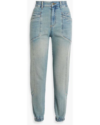 retroféte Myla Acid-wash High-rise Tapered Jeans - Blue