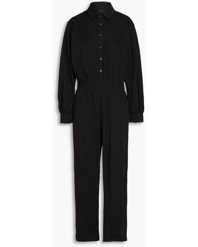 ATM Shirred Cotton-jersey Jumpsuit - Black
