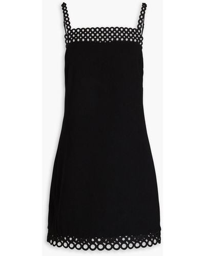 Jonathan Simkhai Marlie Crochet-trimmed Crepe Mini Dress - Black