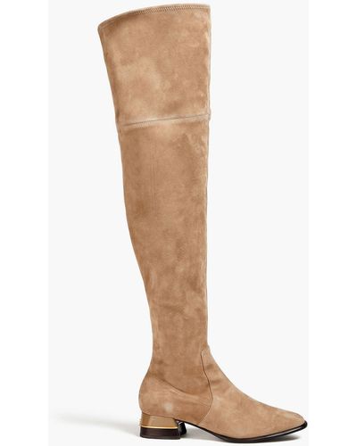 Tory Burch Overknees aus stretch-veloursleder - Braun