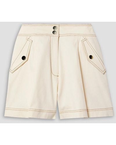 Veronica Beard Keita Cotton-blend Canvas Shorts - Natural