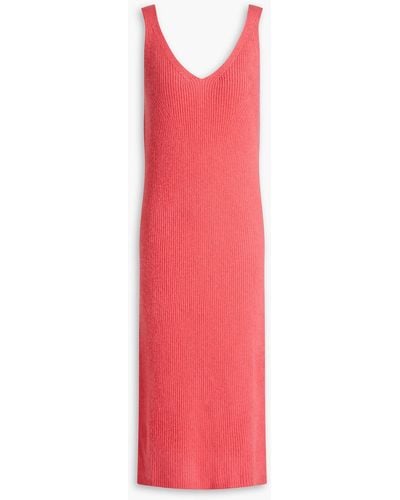 NAADAM Ribbed Cashmere Midi Dress - Red