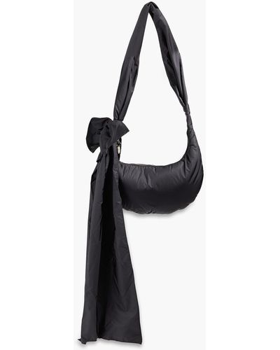 Red(V) Bow-embellished Taffeta Shoulder Bag - Black