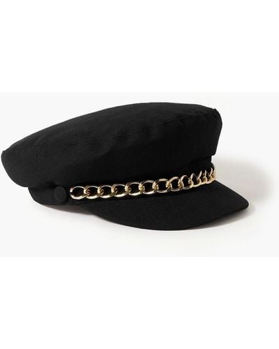 Eugenia Kim Marina mütze aus leinen mit kettenverzierung - Schwarz