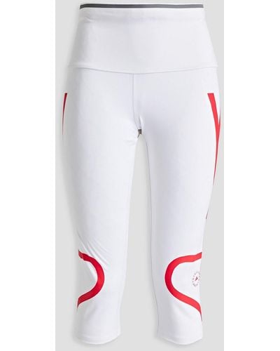 adidas By Stella McCartney Cropped Printed Stretch leggings - White