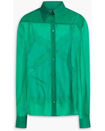 Alberta Ferretti Mehrlagige bluse aus seidenchiffon - Grün