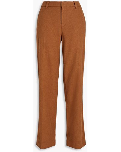 Vince Flannel Straight-leg Trousers - Brown