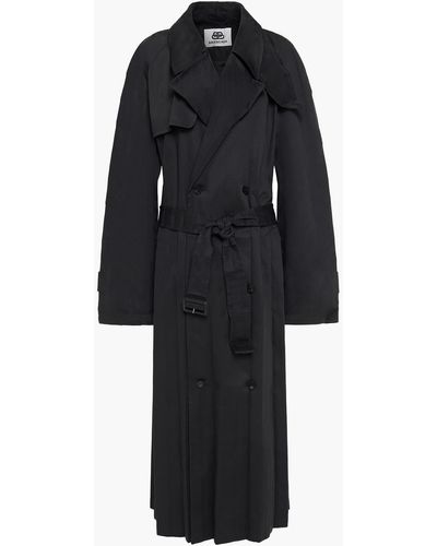 Balenciaga Trenchcoat aus gabardine mit falten - Schwarz