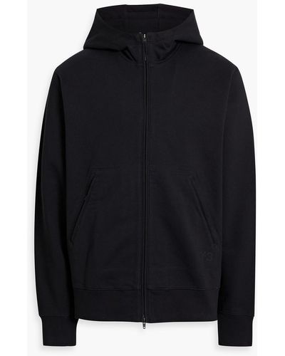 Y-3 French Cotton-terry Zip-up Hoodie - Blue