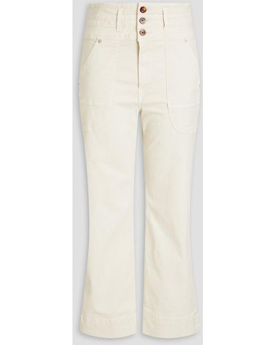 Veronica Beard Cropped High-rise Wide-leg Jeans - White