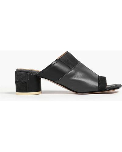 MM6 by Maison Martin Margiela Mules aus leder und veloursleder - Schwarz