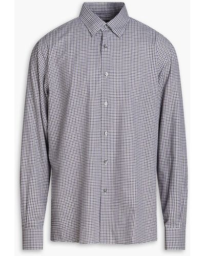 Zegna Checked Cotton Shirt - Grey